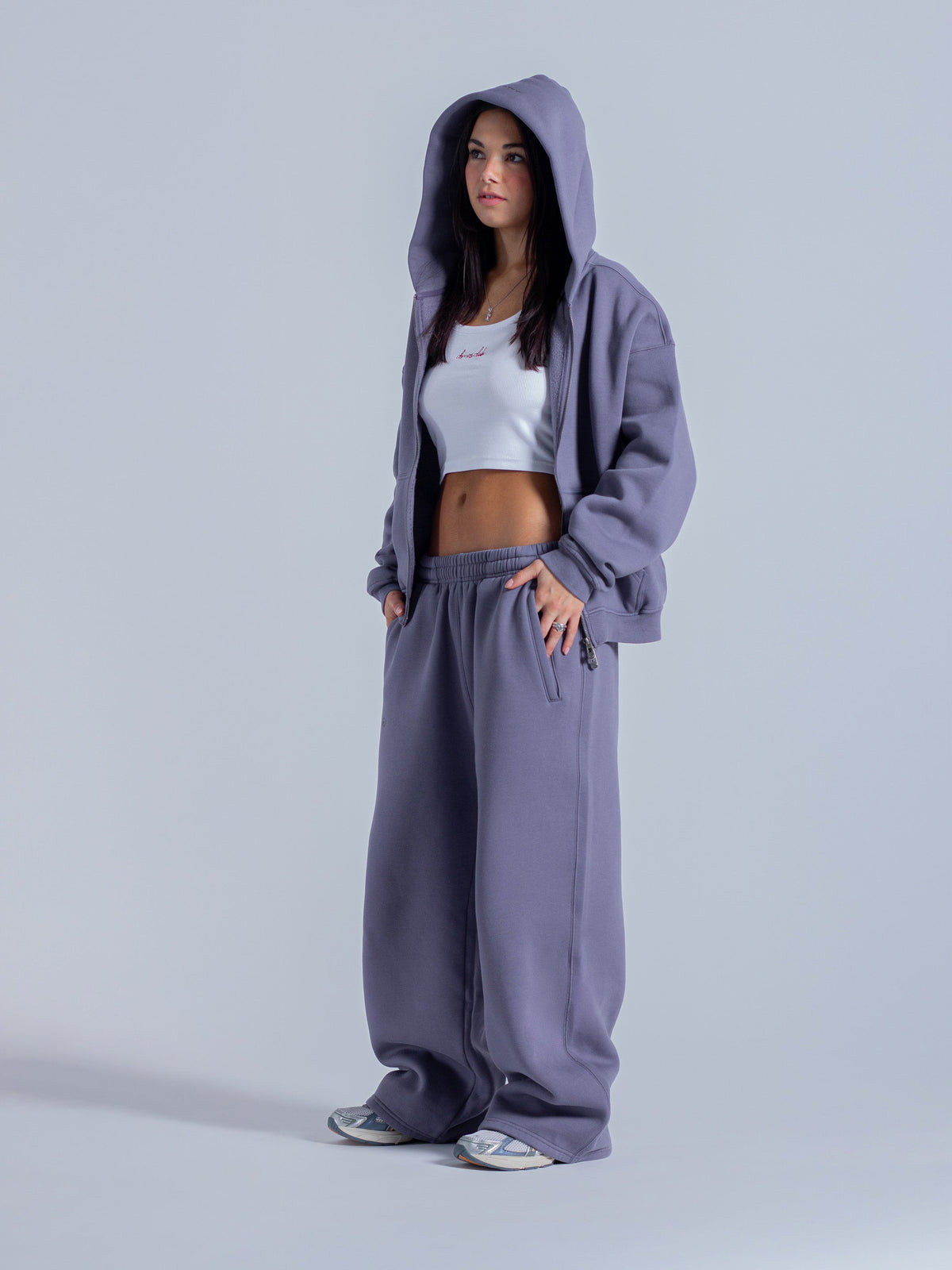 SIGNATURE BASIC ZIP UP - DUSTY VIOLET
