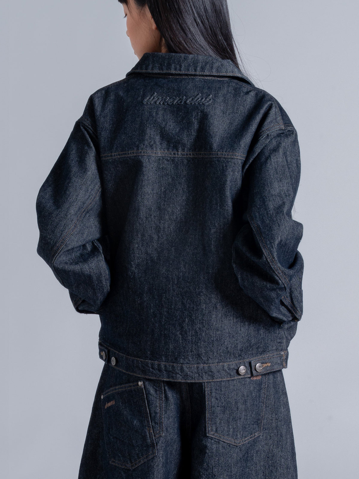 FALLING POCKETS DENIM JACKET - BLUE RAW DENIM