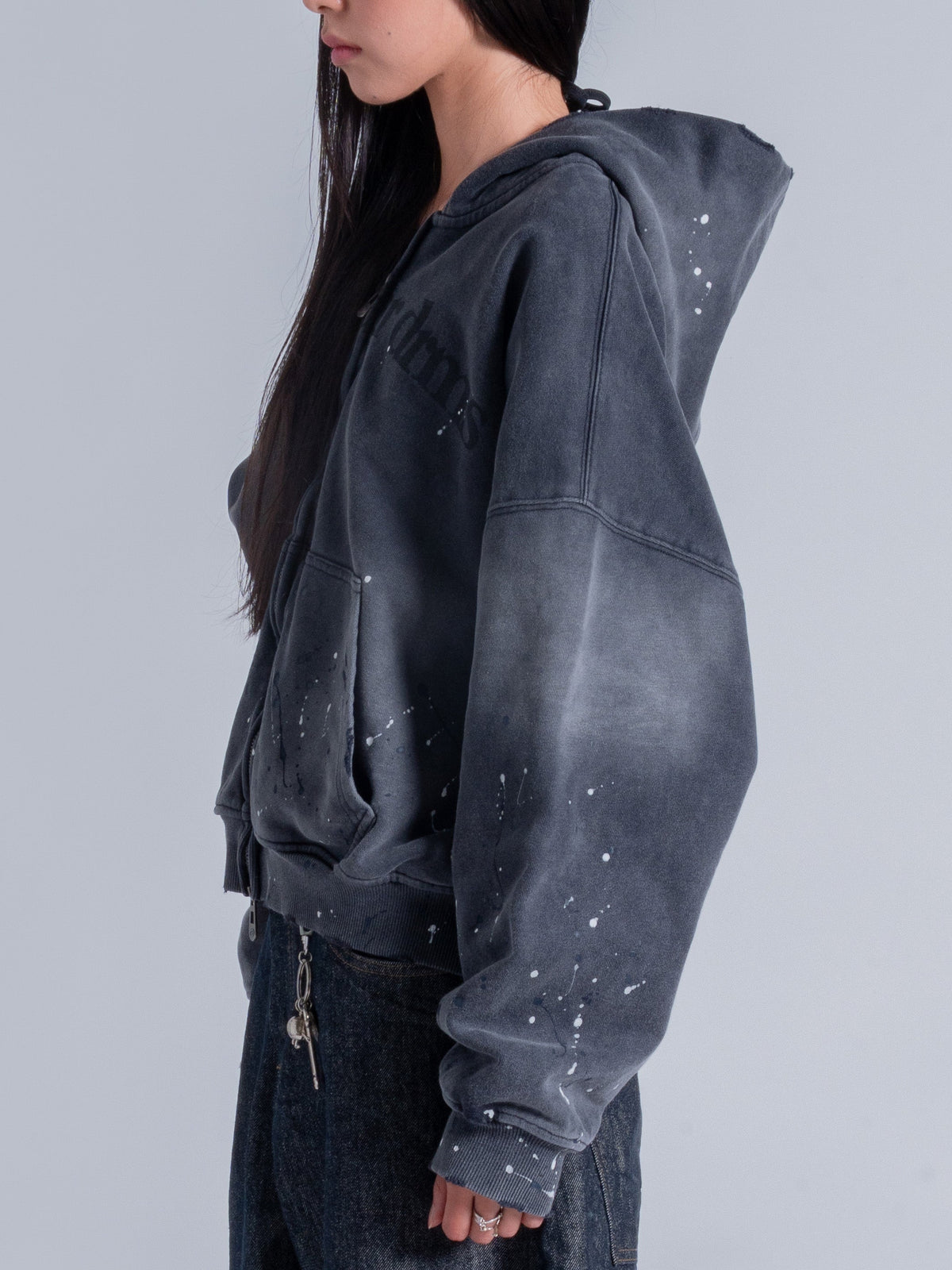FOLLOW UR DRMS ZIP UP - CHARRED GREY