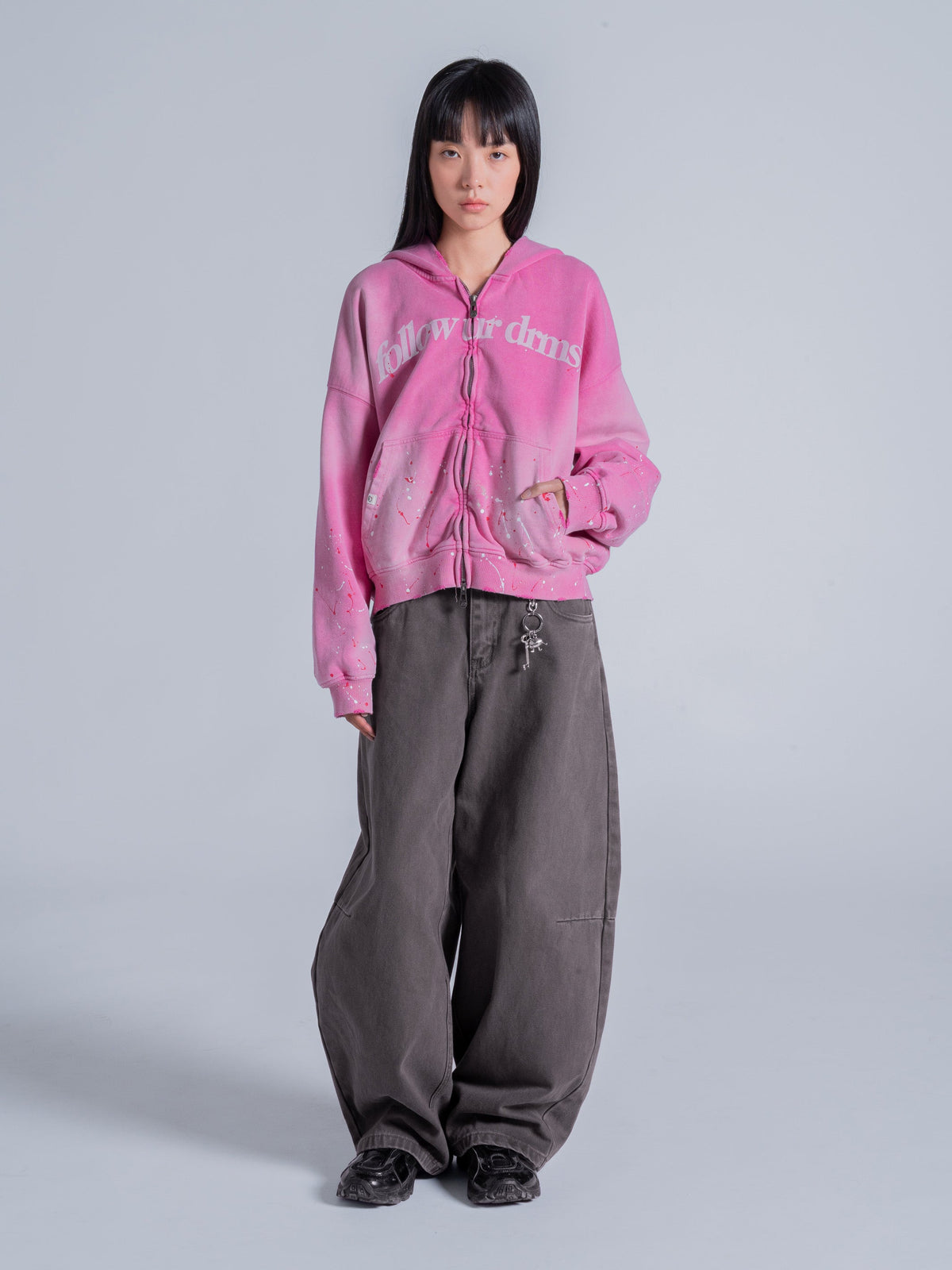 FOLLOW UR DRMS ZIP UP - VINTAGE PINK