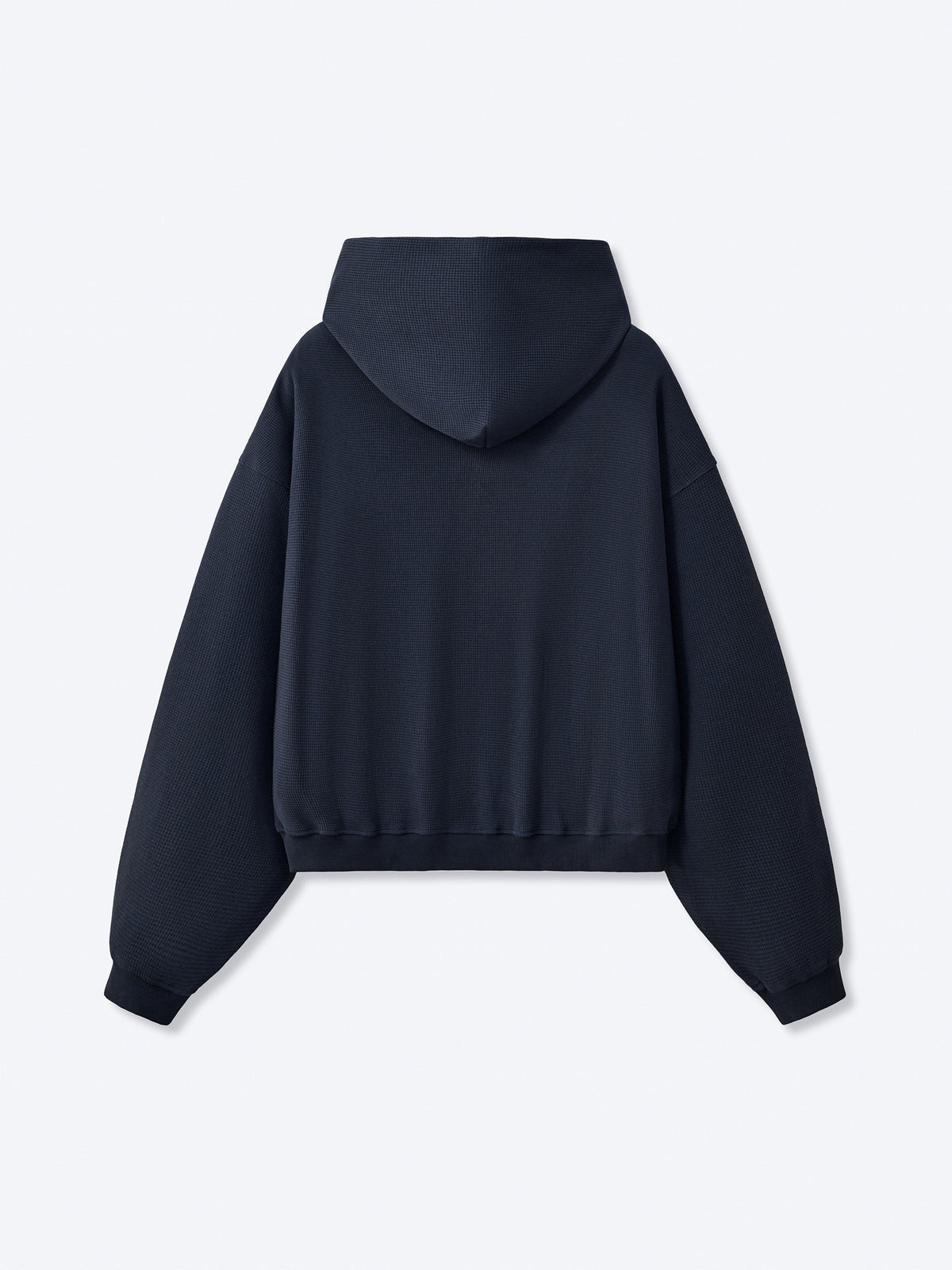 WAFFLE ZIP HOODIE - DARK NAVY