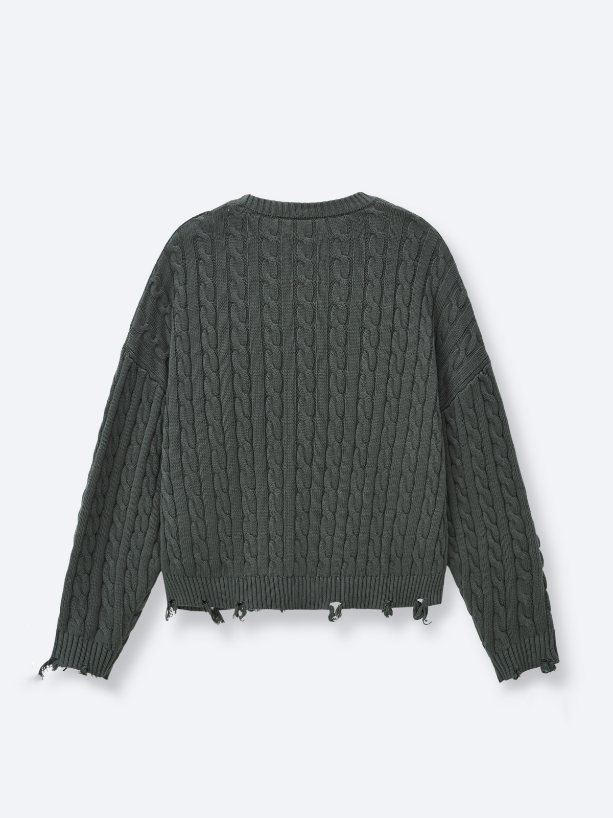 CABLE KNIT SWEATER - GREEN