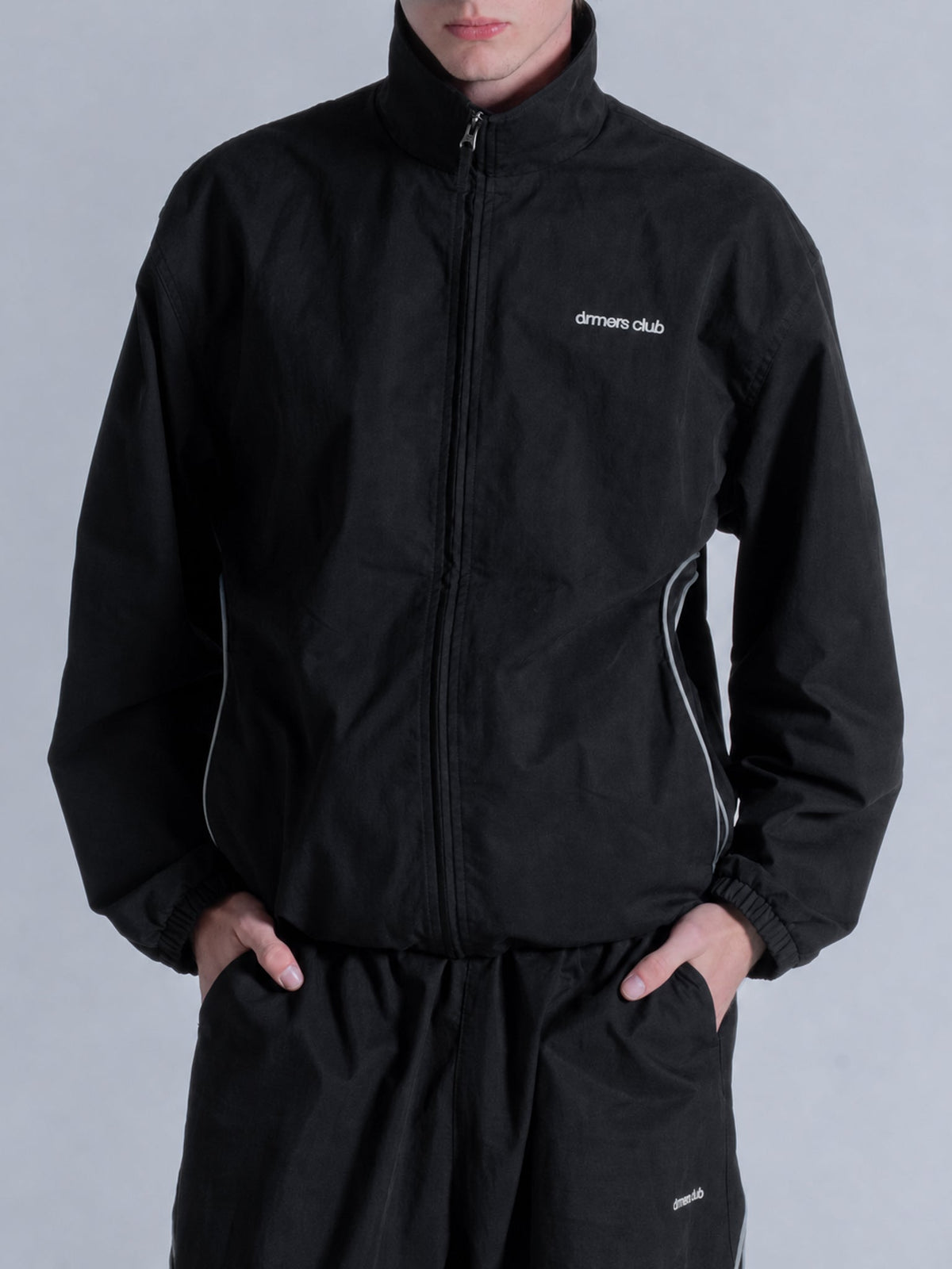 WAVY TRACK JACKET - BLACK