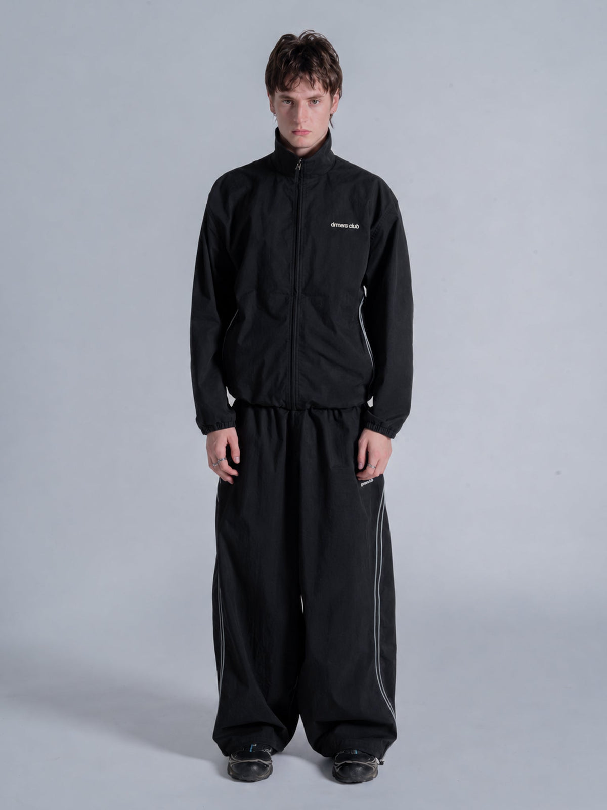 WAVY TRACK JACKET - BLACK
