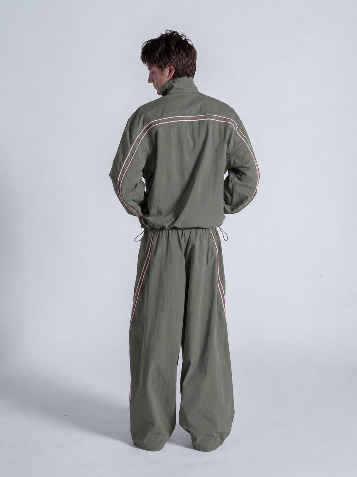 WAVY TRACK JACKET - OLIVE GREEN