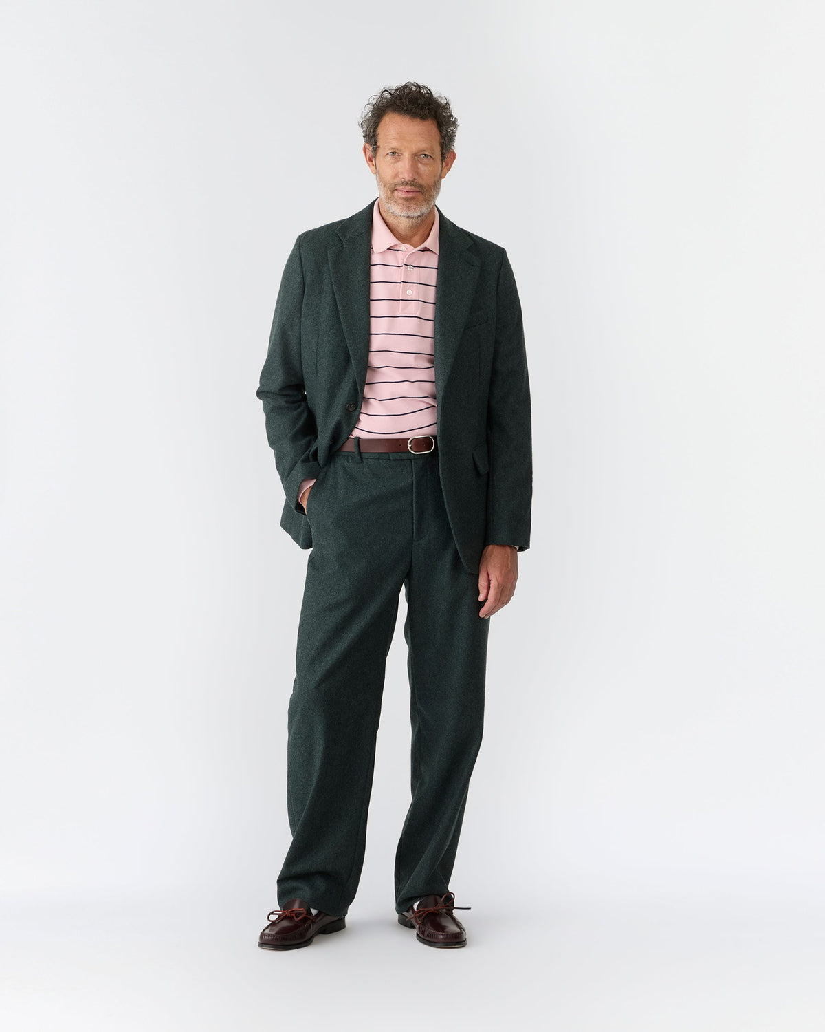 Flat Front Wool Flannel Trouser
