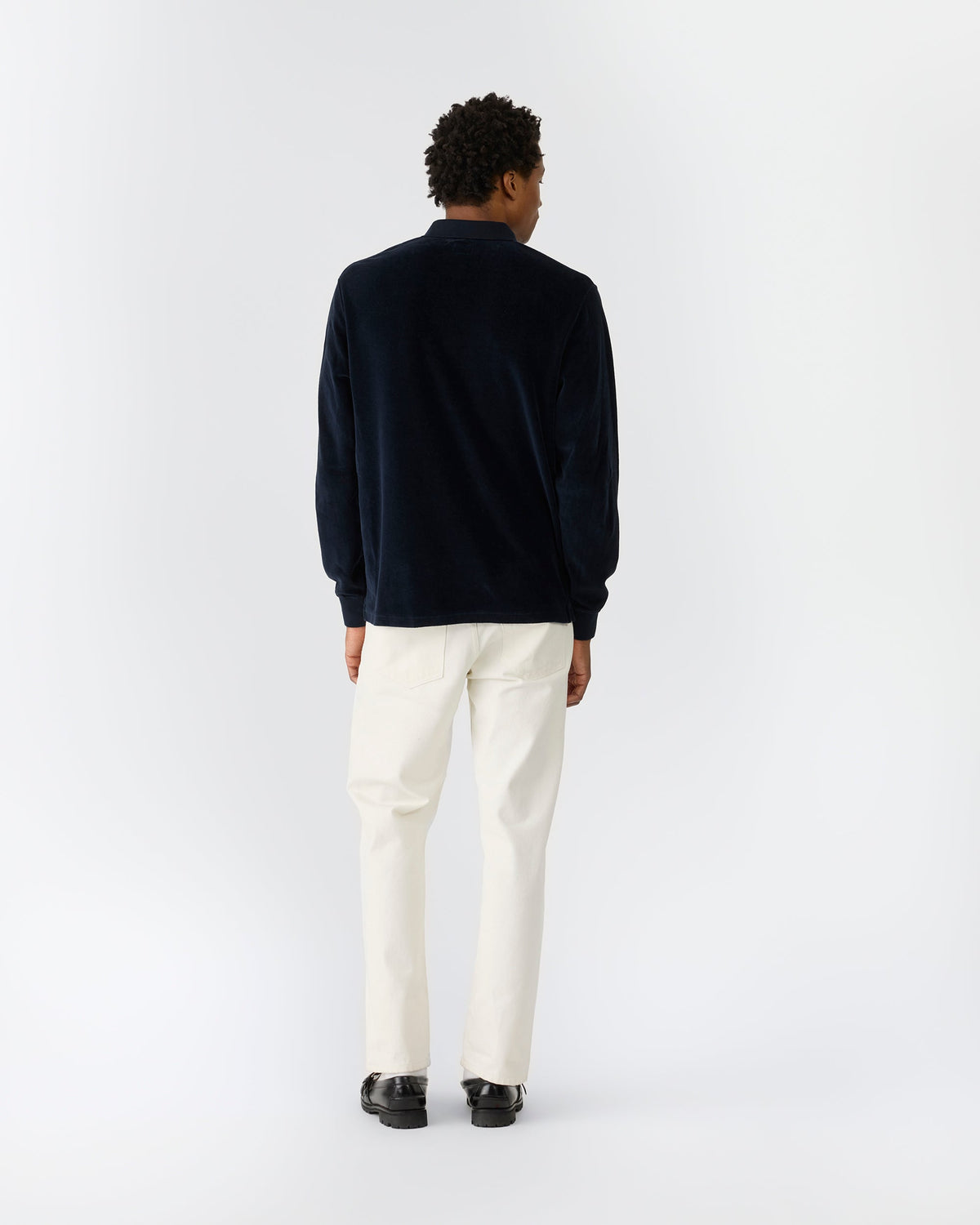 Velour Long Sleeve Polo