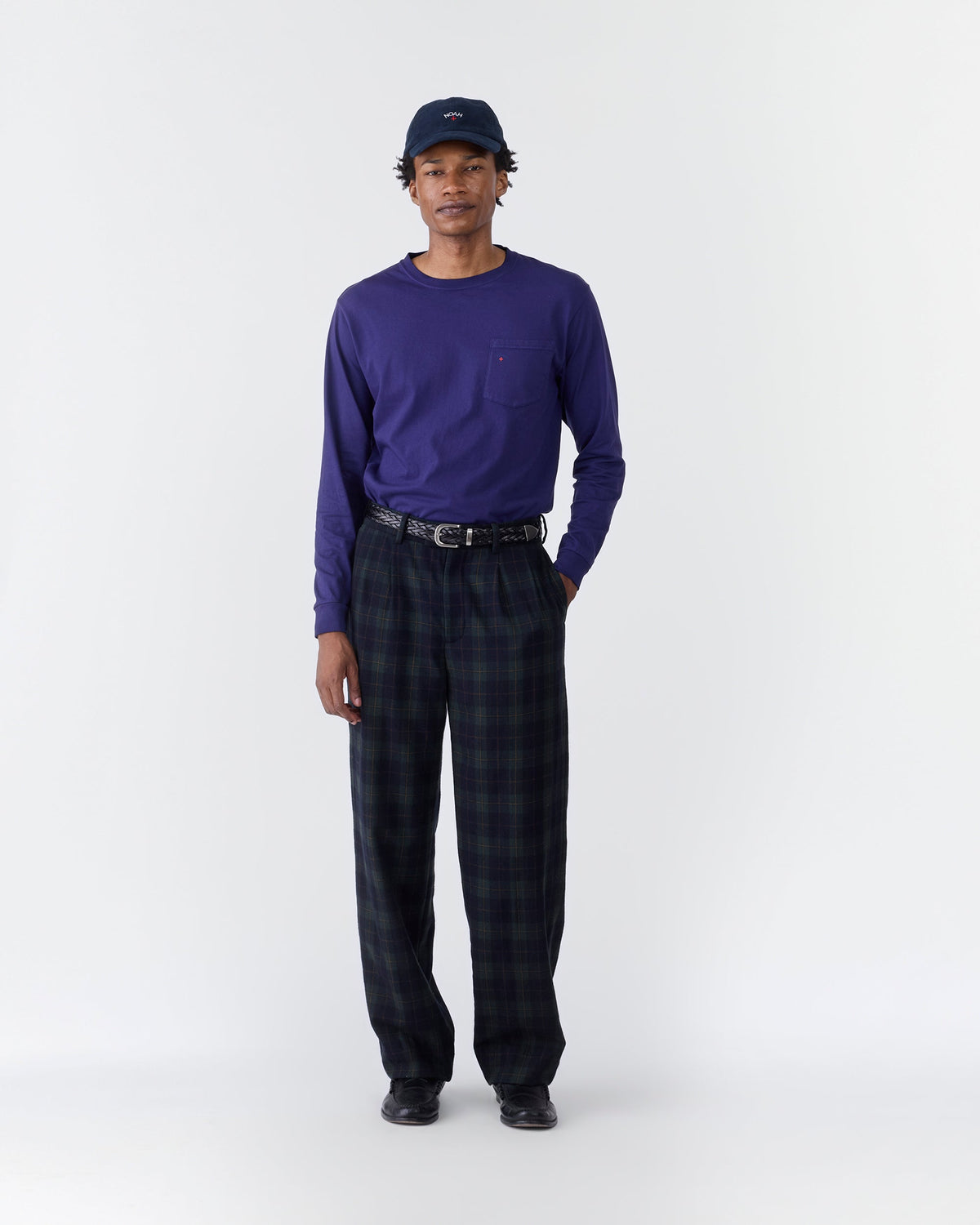 Double-Pleated Tartan Trouser