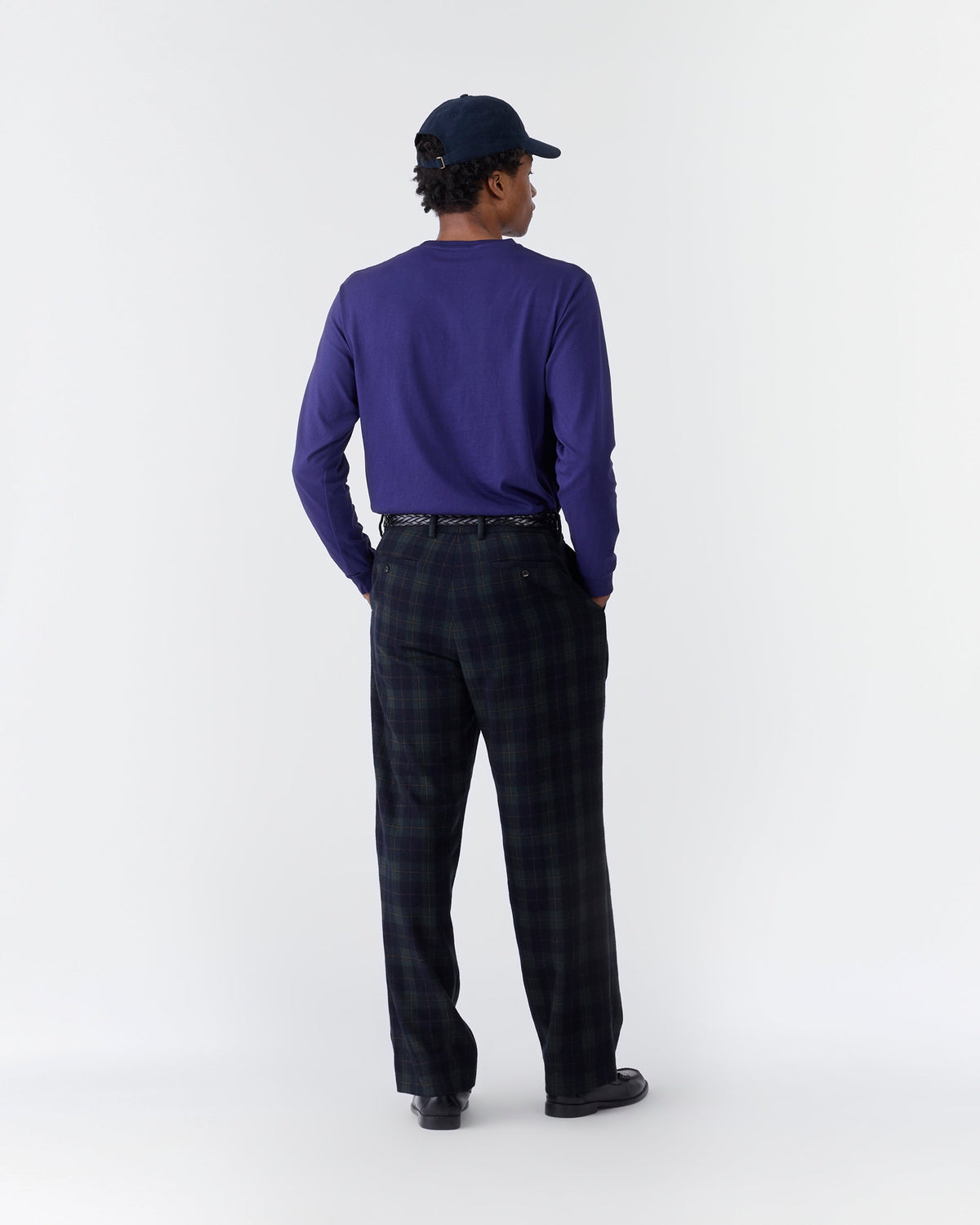 Double-Pleated Tartan Trouser