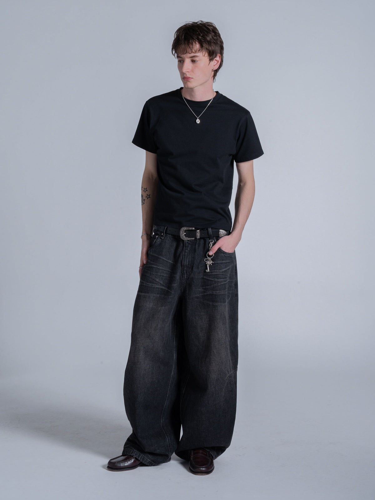 WRINKLE DENIM - SULPHUR BLACK