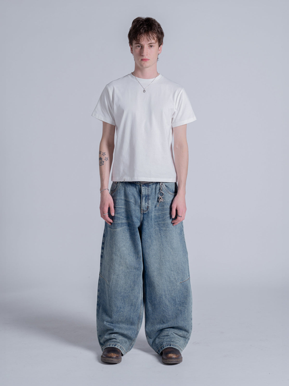 WRINKLE DENIM - VINTAGE WASHED BLUE