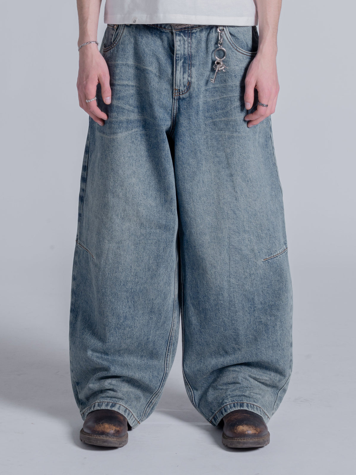 WRINKLE DENIM - VINTAGE WASHED BLUE