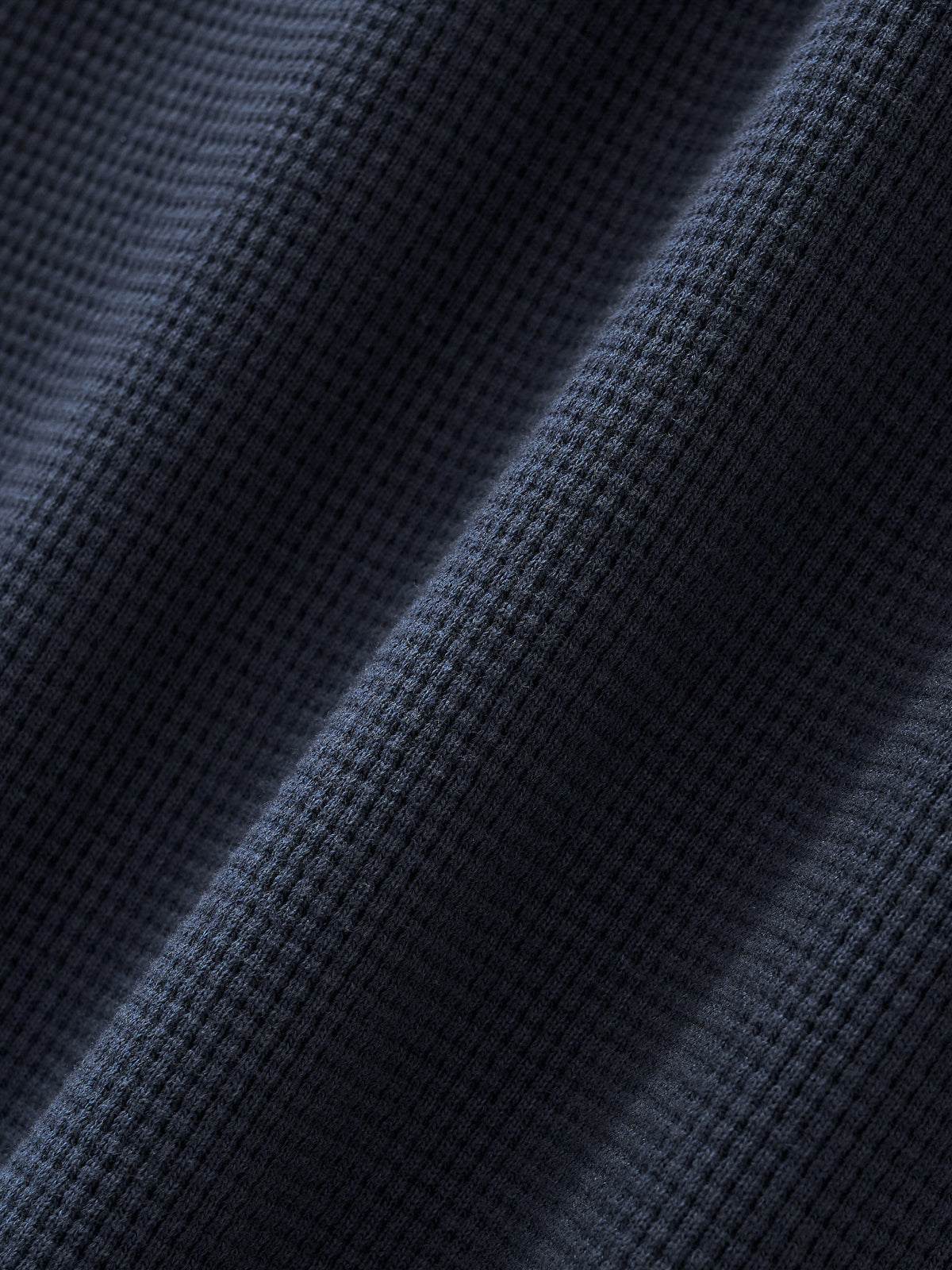 WAFFLE ZIP HOODIE - DARK NAVY