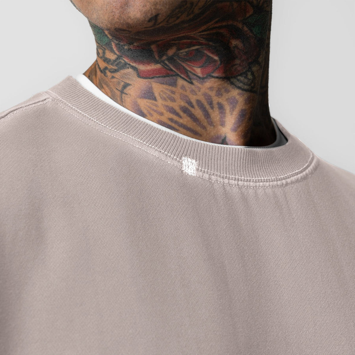 0861. Tech Essential™ Distressed Crewneck - Faded Chai