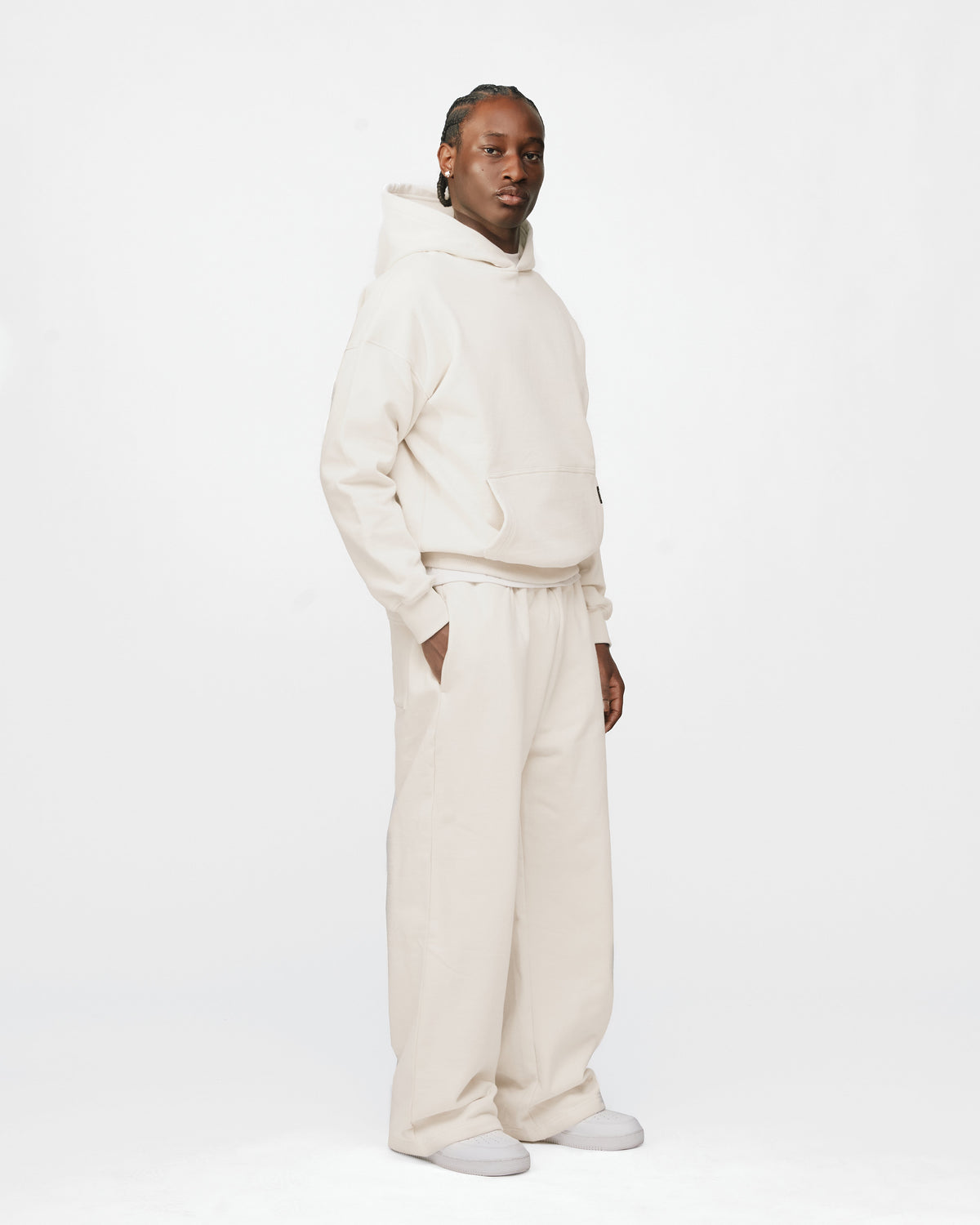 Drop Shoulder Hoodie - Oyster