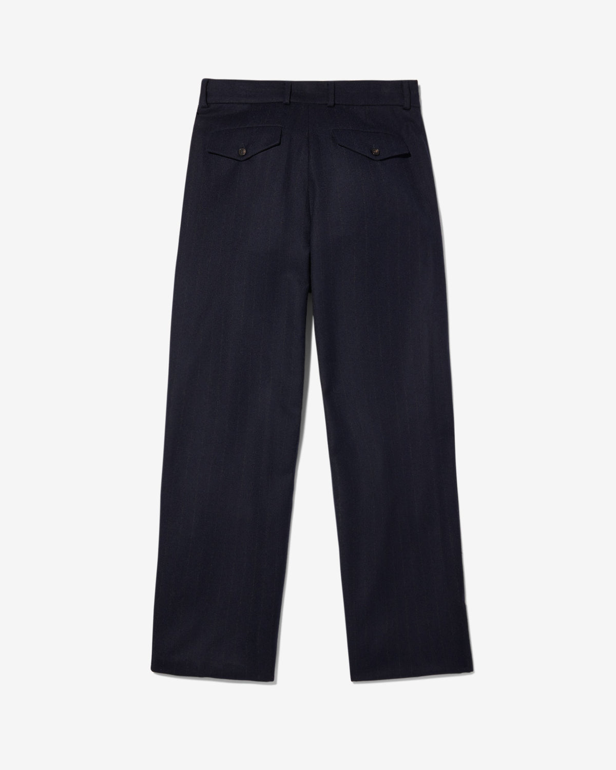 Flat Front Chalk Stripe Wool Trouser