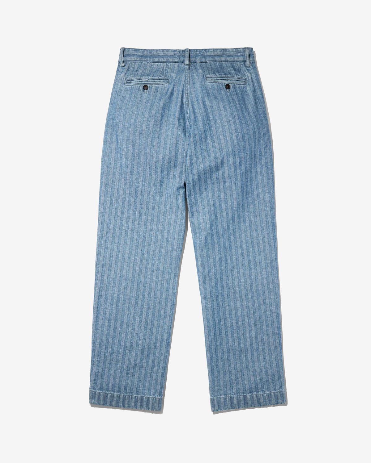 Double-Pleat Herringbone Denim Pant