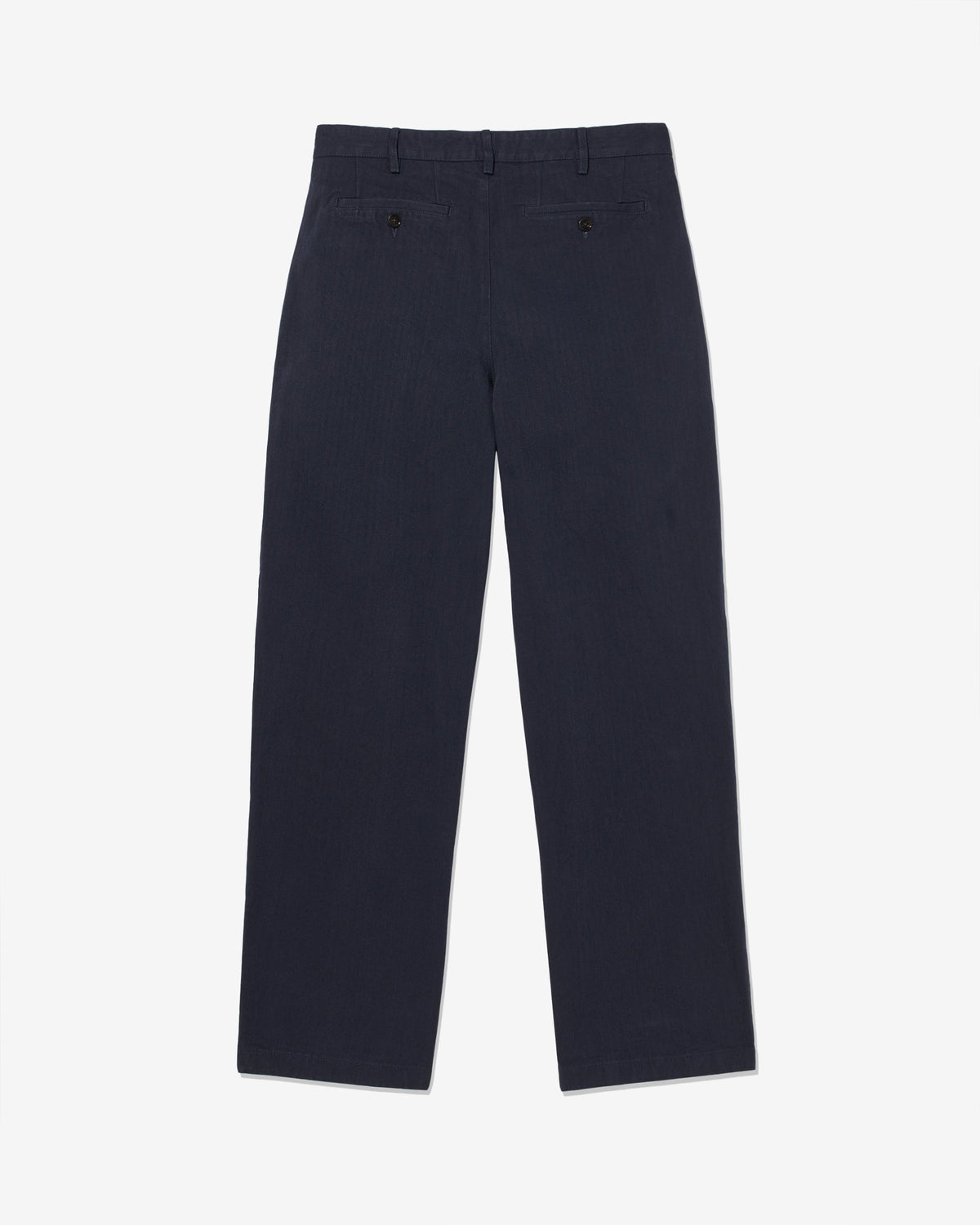 Classic Double-Pleat Herringbone Pant