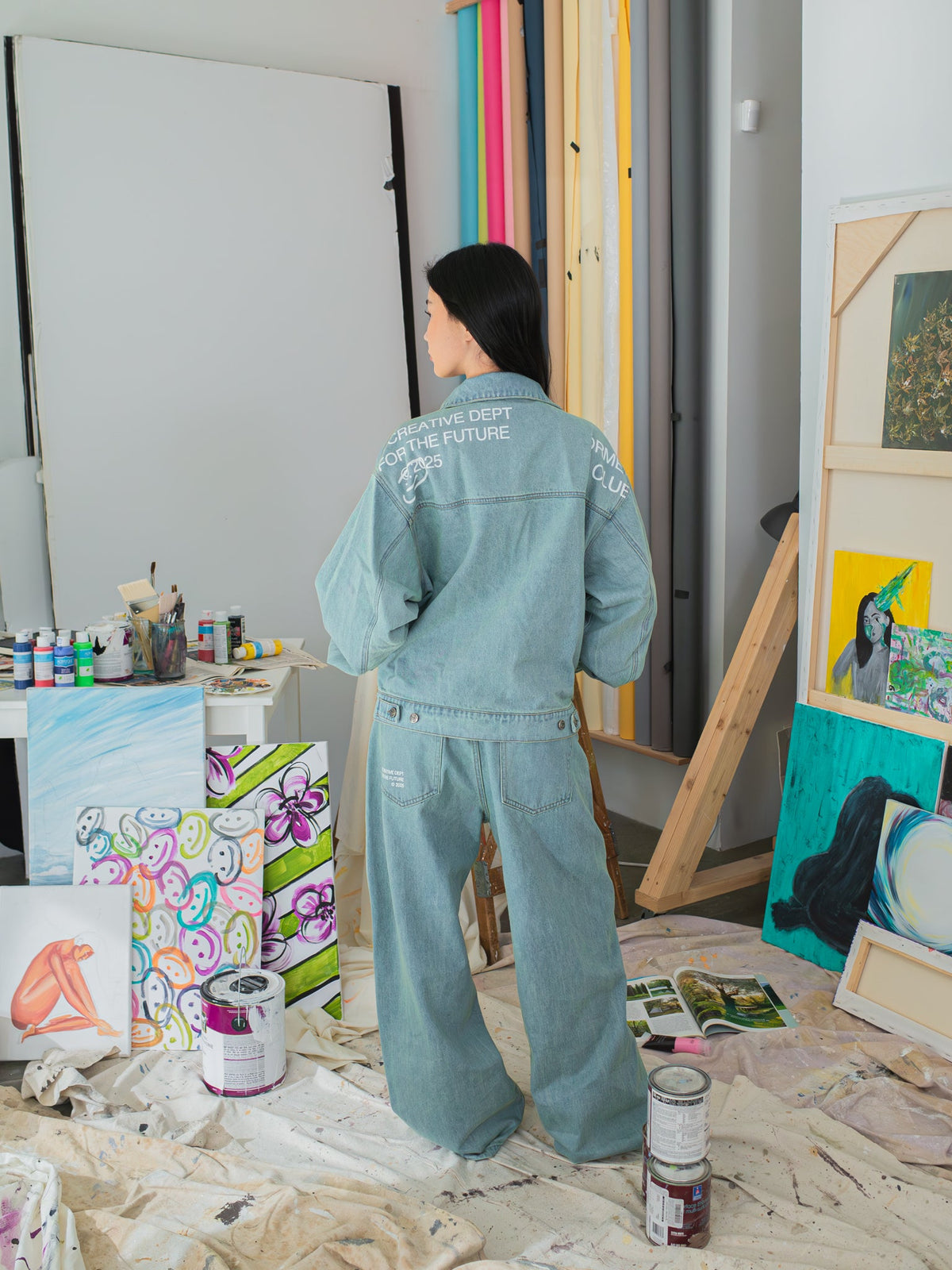 CREATIVE DEPT DENIM WORK JACKET - BLUE