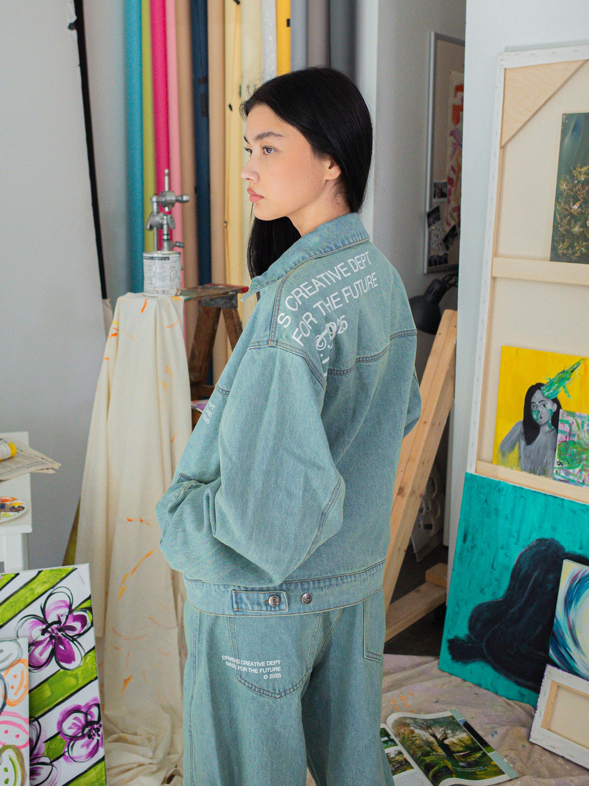 CREATIVE DEPT DENIM WORK JACKET - BLUE