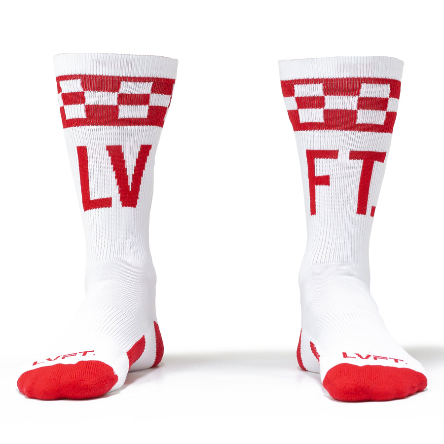 Checker Socks - White/Red