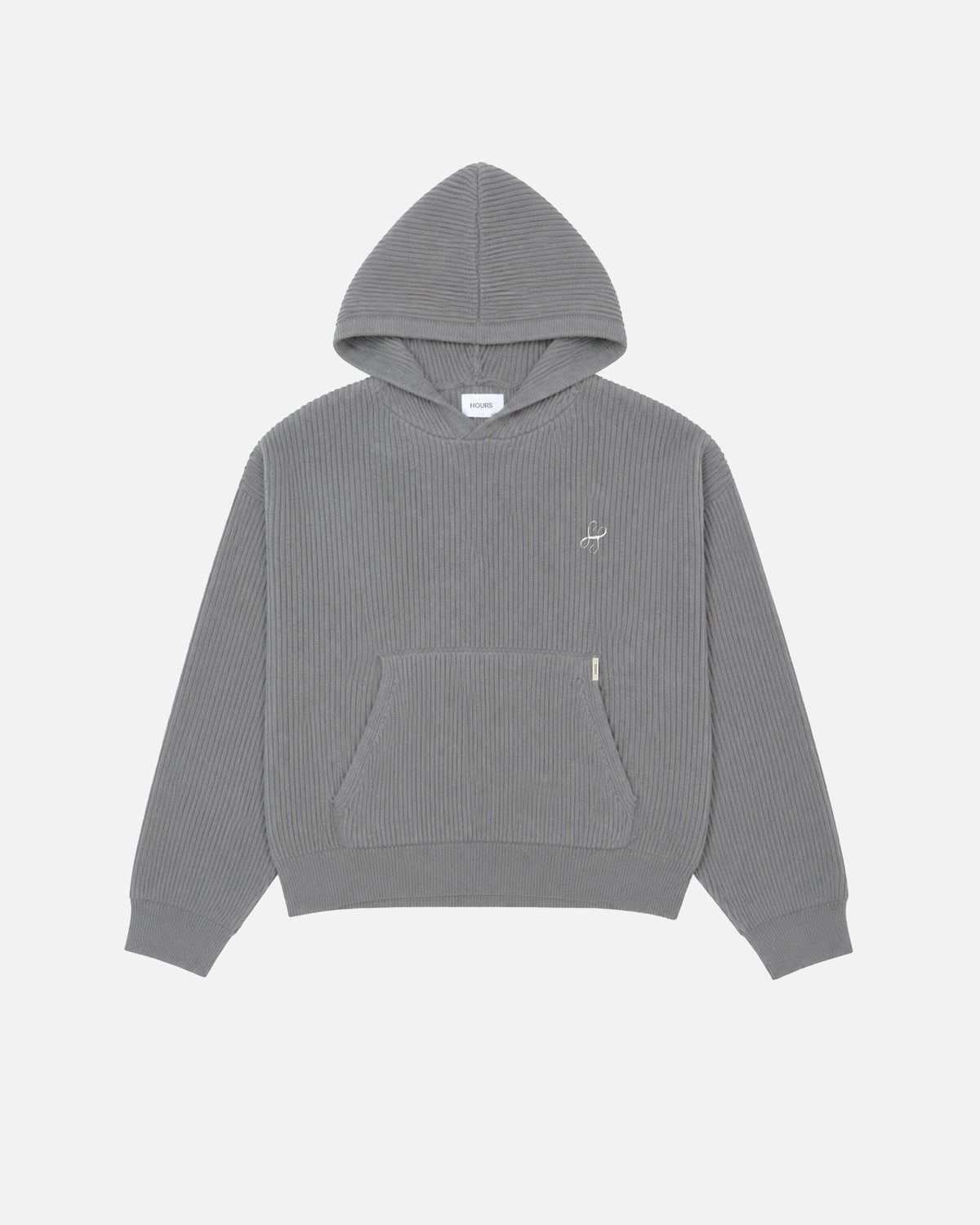 Signature Ribbed Hoodie - Grey