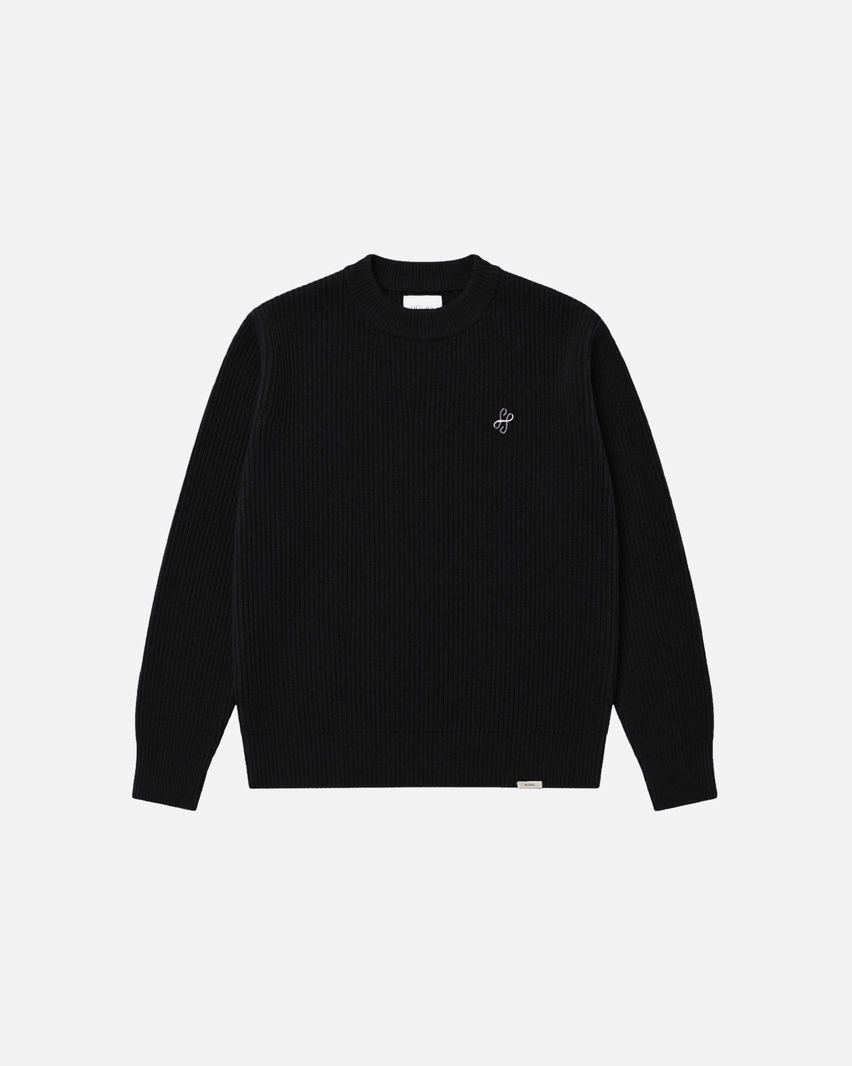 Signature Ribbed Sweater - Black