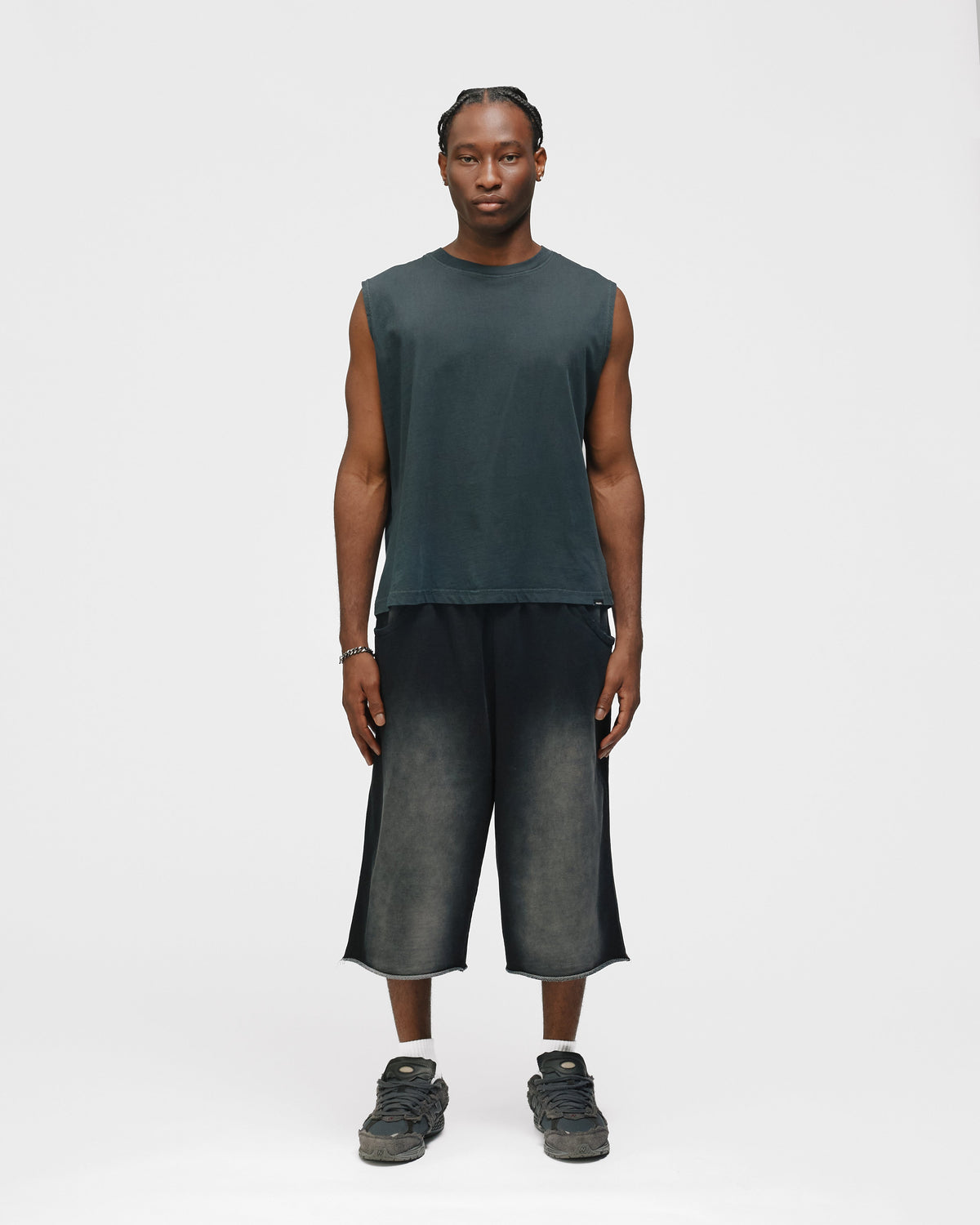 Cropped Tank Top - Washed Black