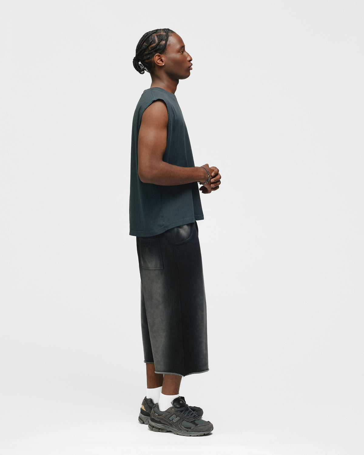 Cropped Tank Top - Washed Black
