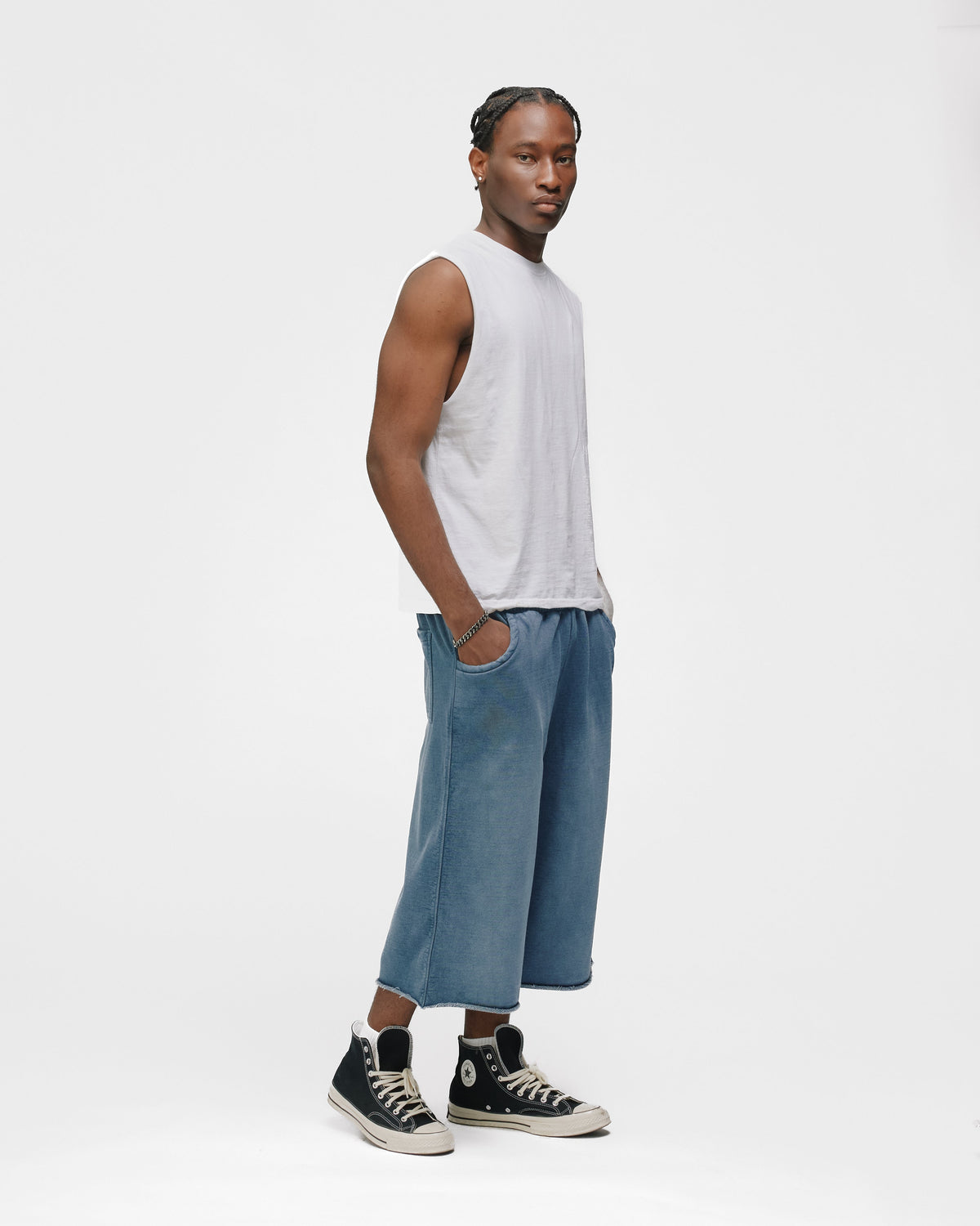 Cropped Tank Top - Washed White
