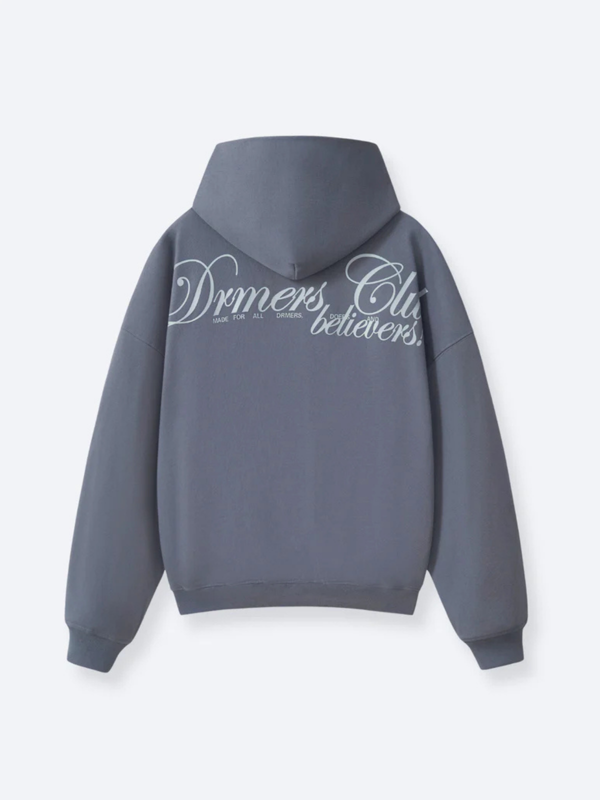 SCRIPT TEXT HOODIE - CHARCOAL BLUE