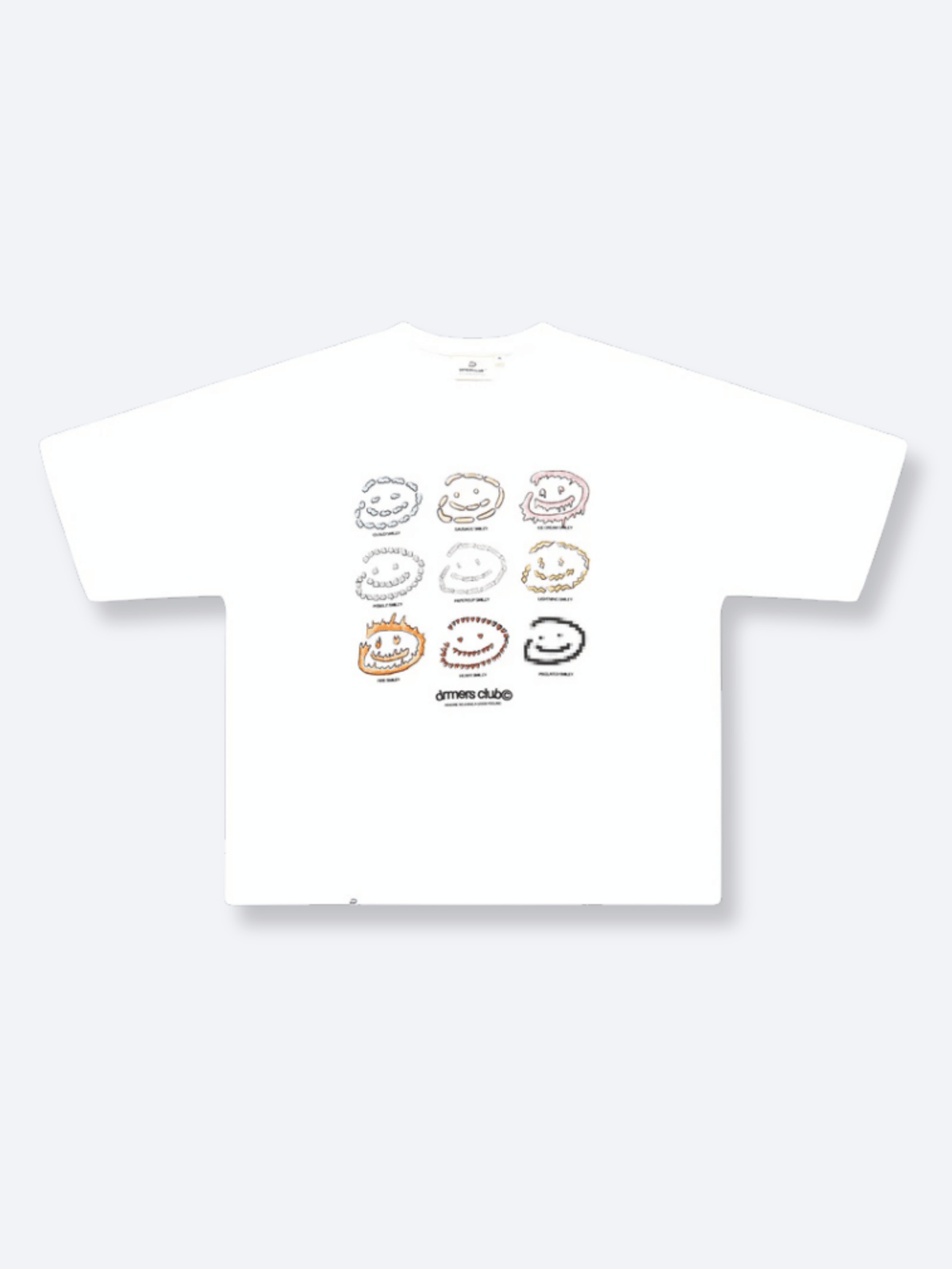 SMILEY GRID TEE - WHITE