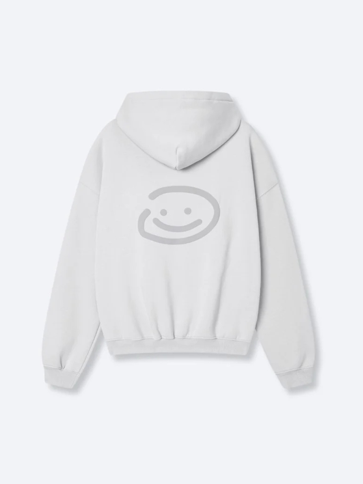 SMILEY LOGO HOODIE - LIGHT GREY