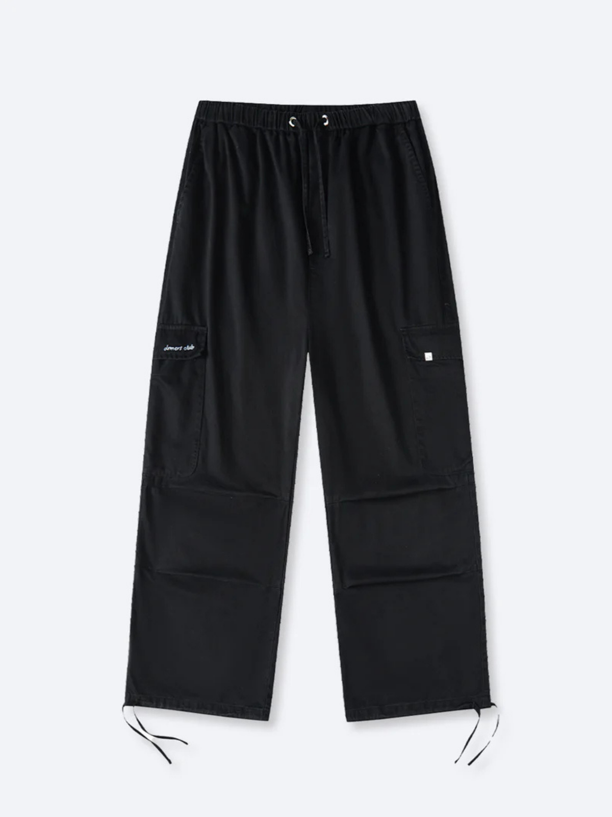 SMILEY LOGO PARACHUTE PANTS - BLACK