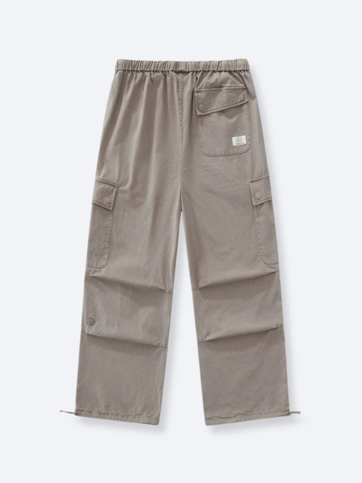 SMILEY LOGO PARACHUTE PANTS - TAUPE