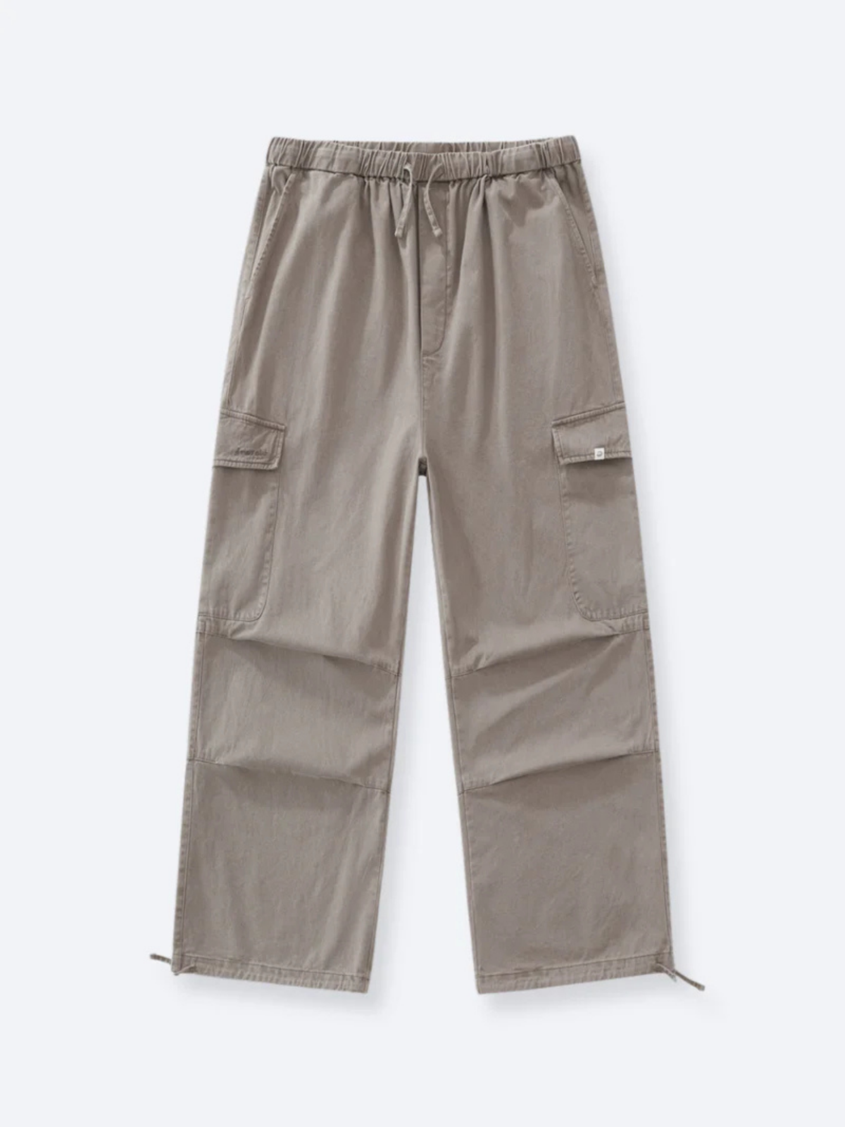 SMILEY LOGO PARACHUTE PANTS - TAUPE