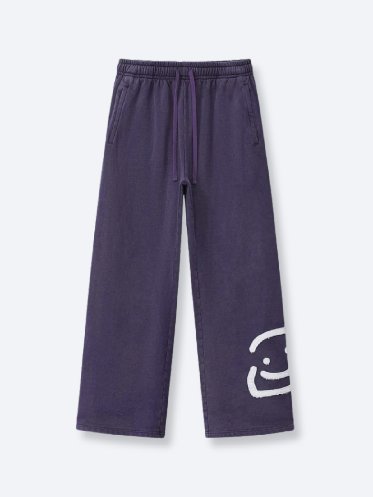 SMILEY PATCH SWEATPANTS - MIDNIGHT LAVENDER