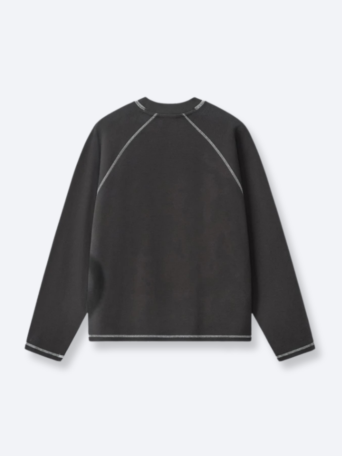 SMILEY WAFFLE LONG SLEEVE TEE - MIDNIGHT CHARCOAL