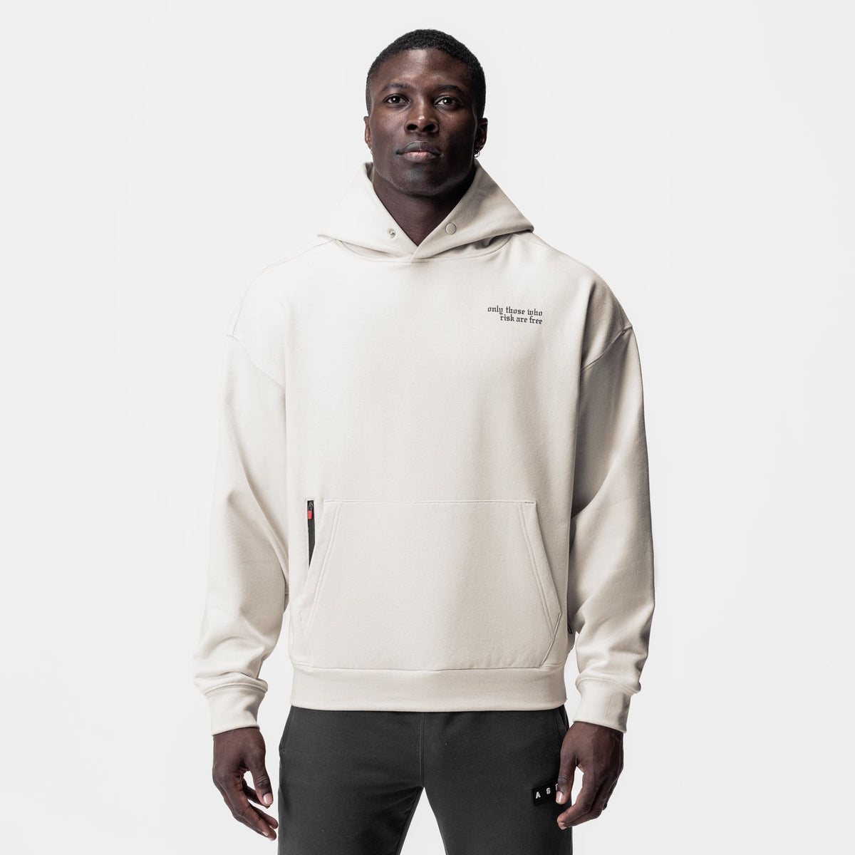 0874. Tech-Terry™ Zip Pocket Hoodie - Stone "Brush Wings/ASRV"