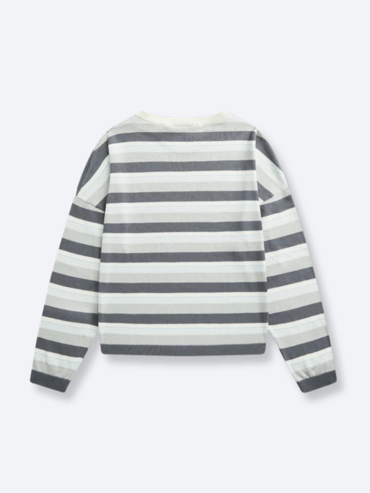 STRIPED LONG SLEEVE - LIGHT GREY