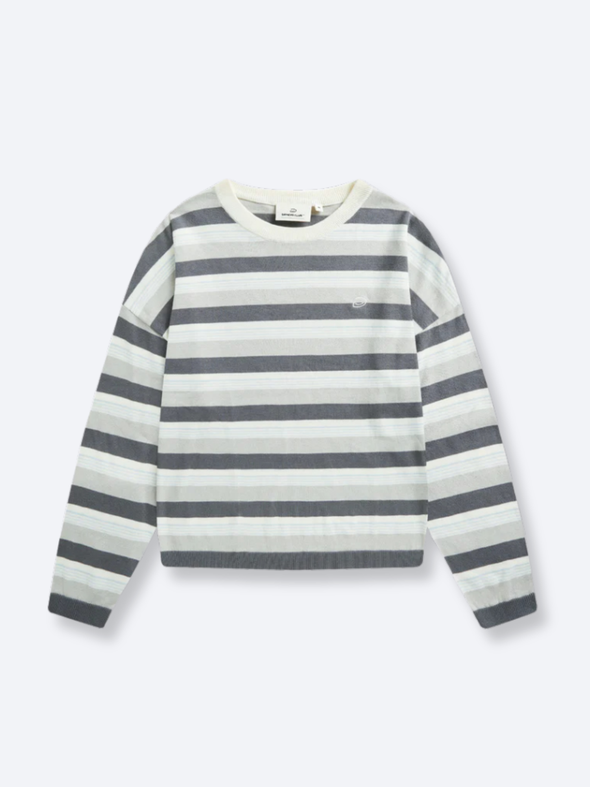 STRIPED LONG SLEEVE - LIGHT GREY