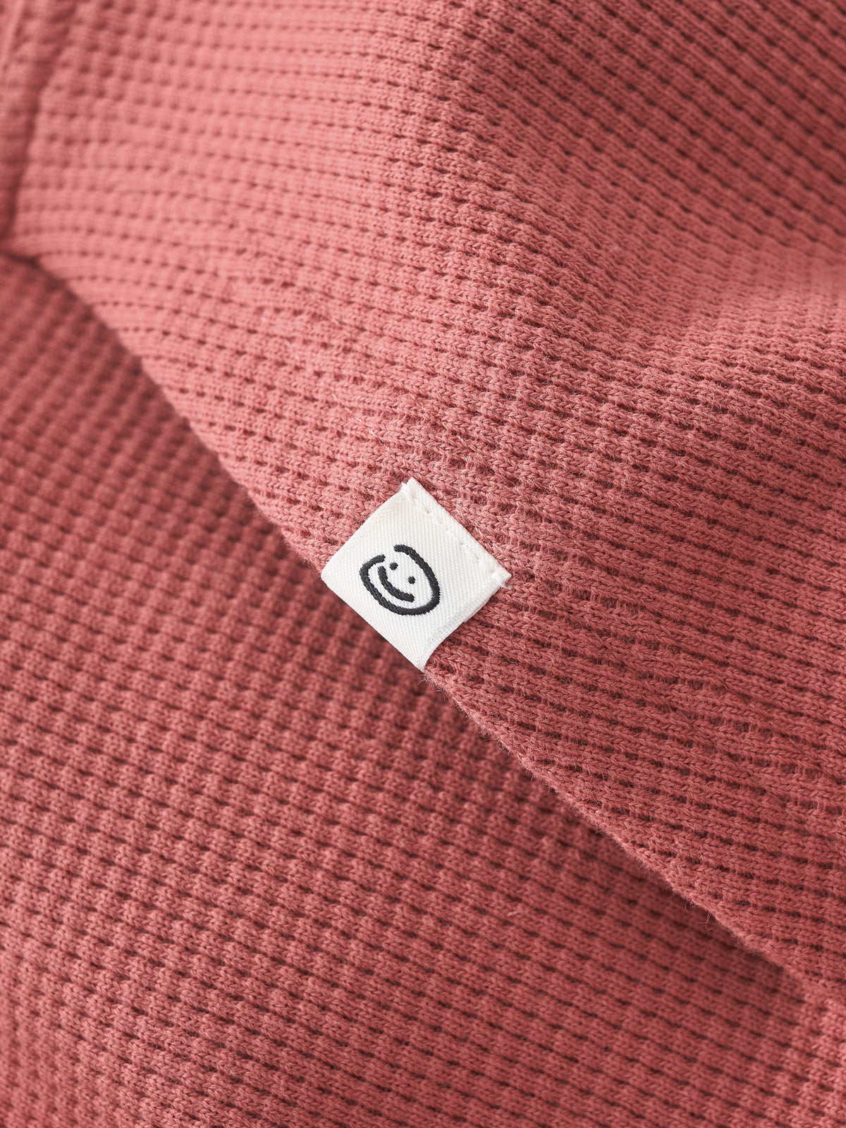 WAFFLE ZIP HOODIE - SALMON