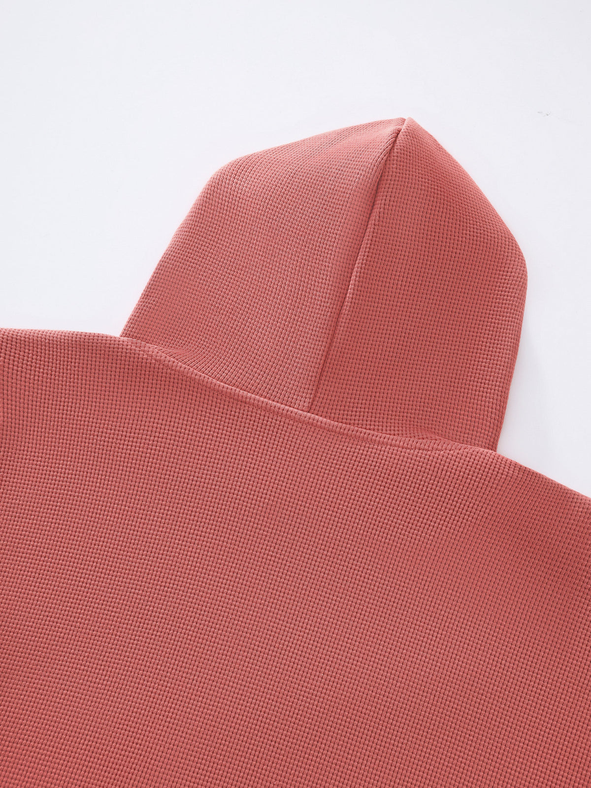 WAFFLE ZIP HOODIE - SALMON