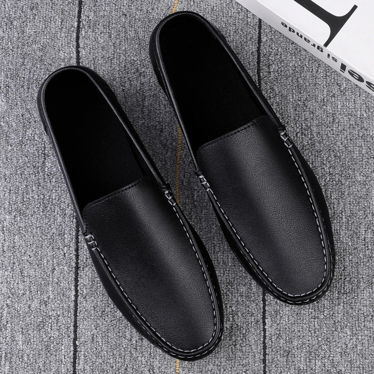 Men's Breathable Leather Driving Loafers