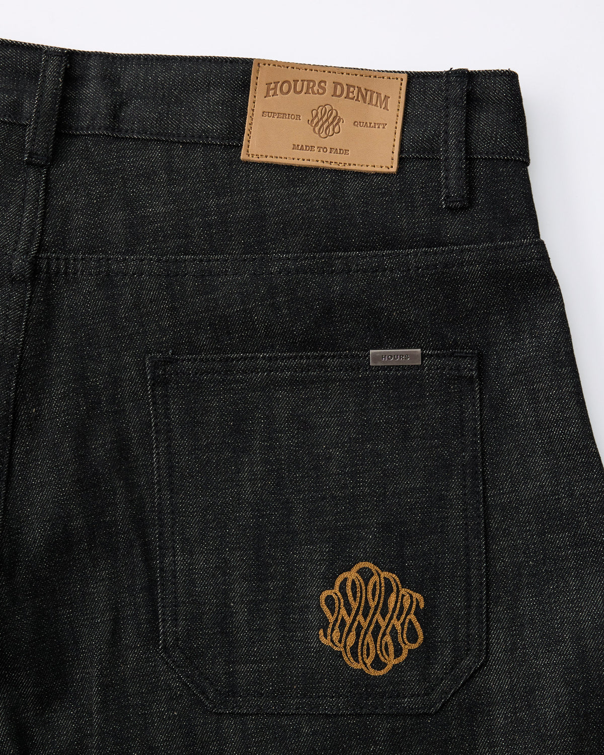 Raw Denim Shorts - Black