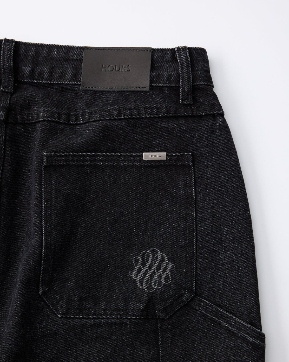 Baggy Denim Shorts - Washed Black