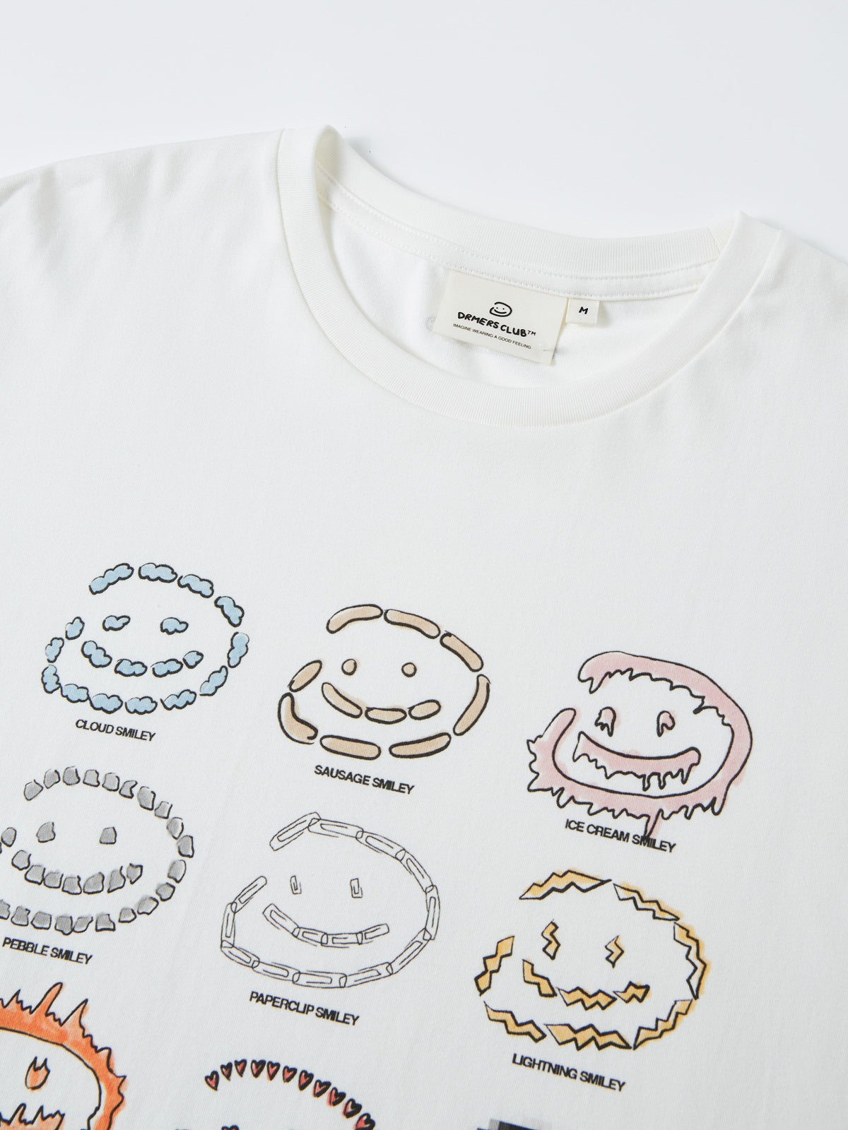 SMILEY GRID TEE - WHITE