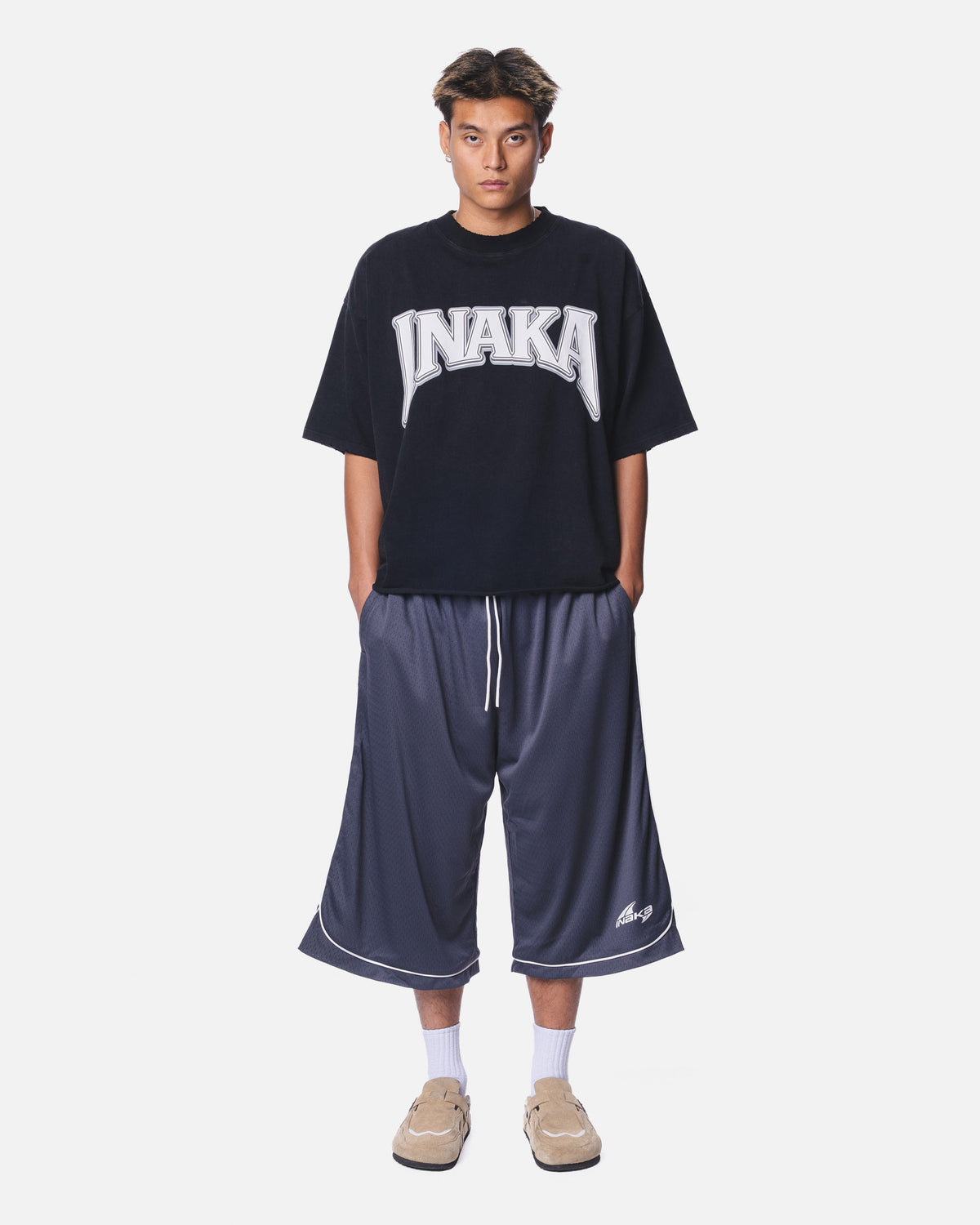 3/4 MESH SHORTS - CHARCOAL