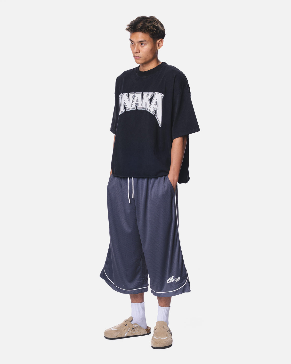 3/4 MESH SHORTS - CHARCOAL