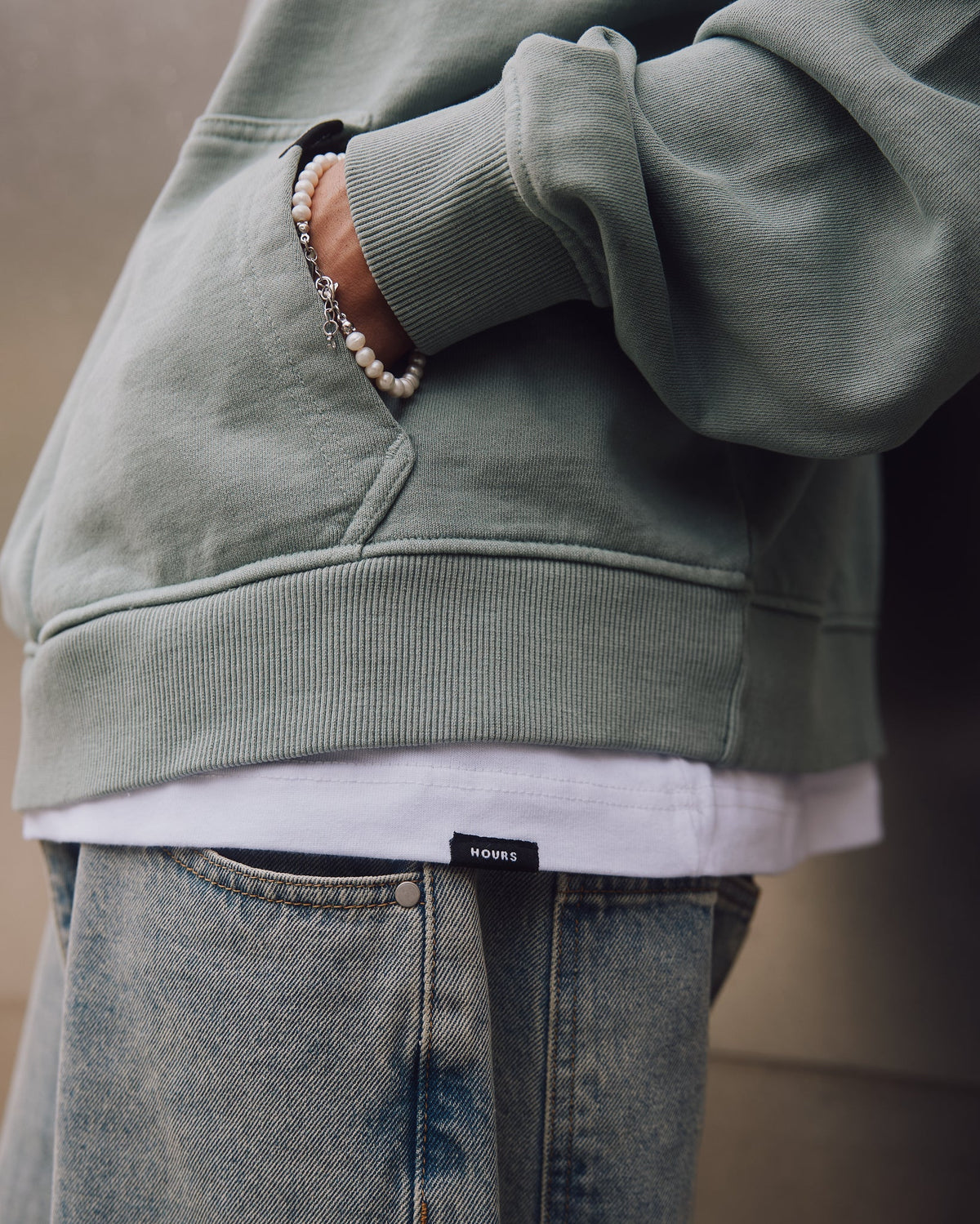 Cropped Hoodie - Vintage Sage
